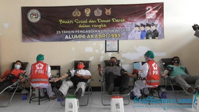 25 Tahun Pengabdian Akpol Angkatan 1995, Polresta Mataram adakan baksos dan donor darah